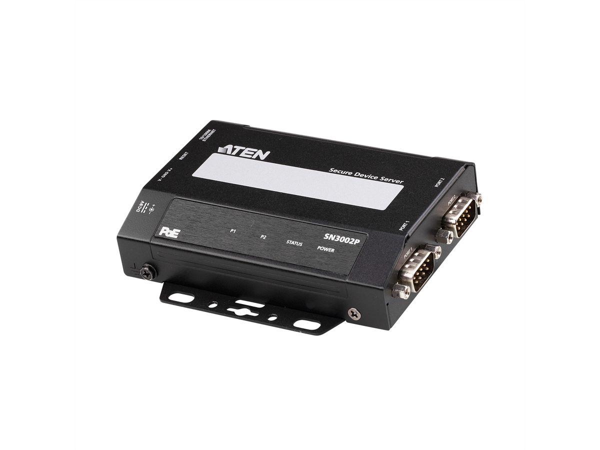 ATEN SN3002P Serveur de périphériques sécurisés RS-232 à 2 ports avec PoE