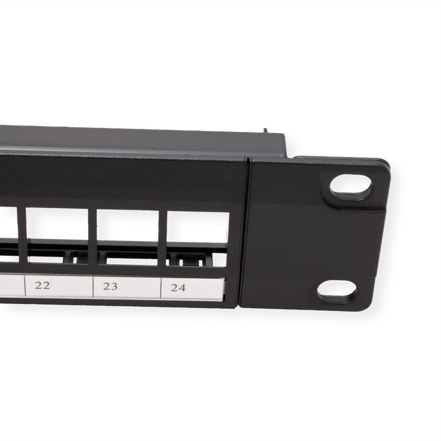 VALUE Panneau de brassage 19" pour keystones, 24 ports, 1U, non-blindé, noir
