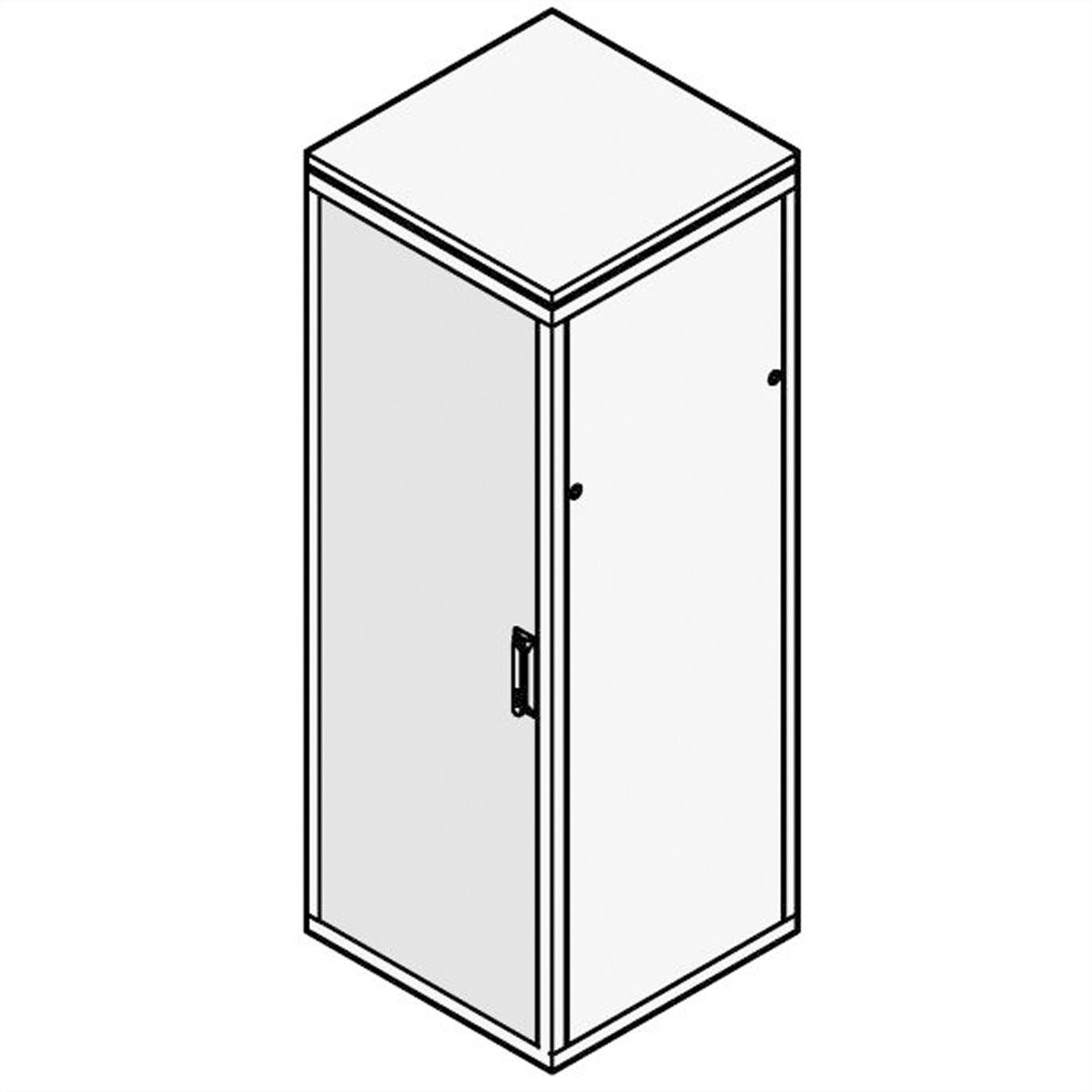 Porte Eurorack SCHROFF en acier, Angle d'ouverture 180°, RAL 7035, 47 U 800W