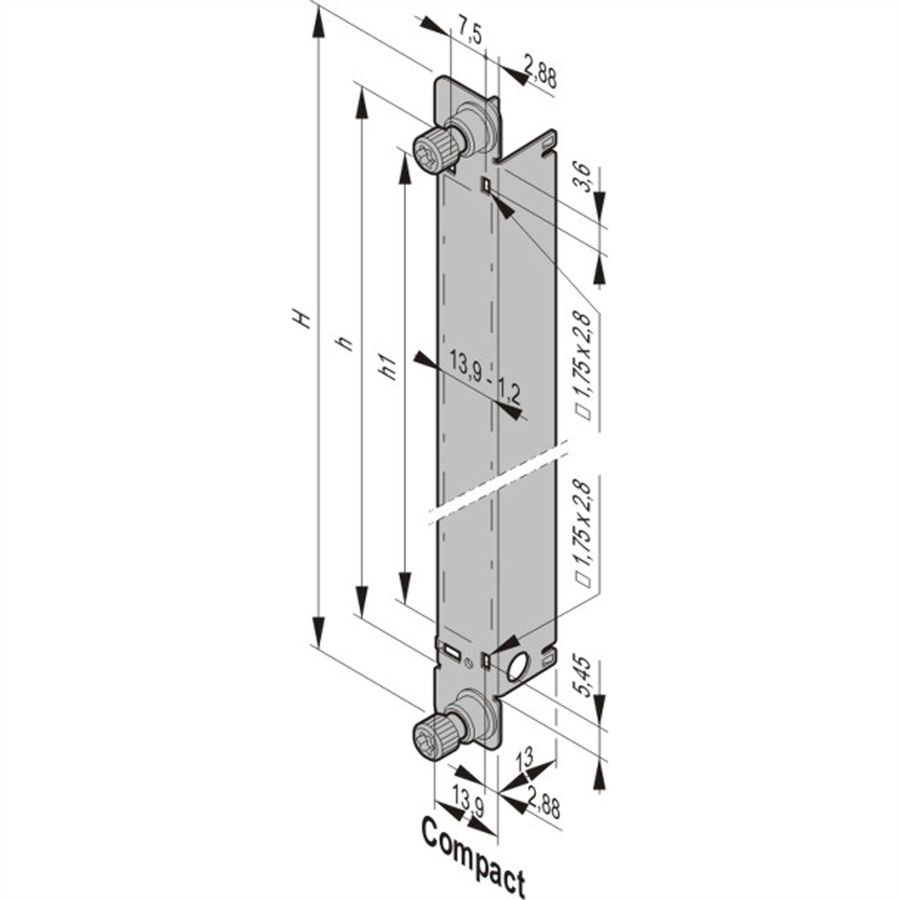 Module AMC SCHROFF avec poignée de traction, MTCA.4, simple compact, acier