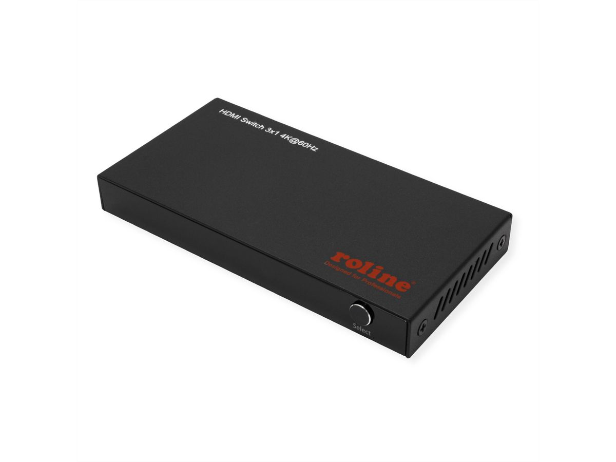 ROLINE Switch HDMI 4K à 3 ports, avec télécommande