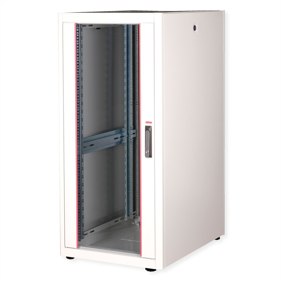 ROLINE 19" Baie réseau Basic 26U, 600x800 LxP Porte verre gris