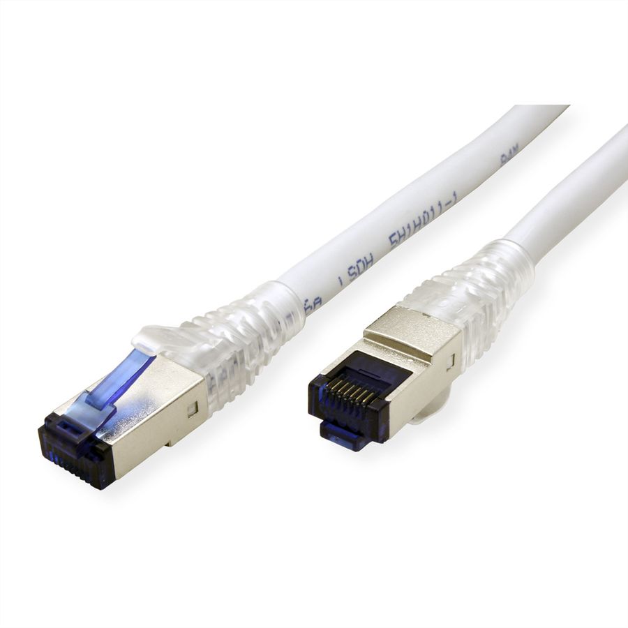 Cordon ROLINE Cat.6A (Classe EA) S/FTP (PiMF) solide LSOH, gris, 50 m