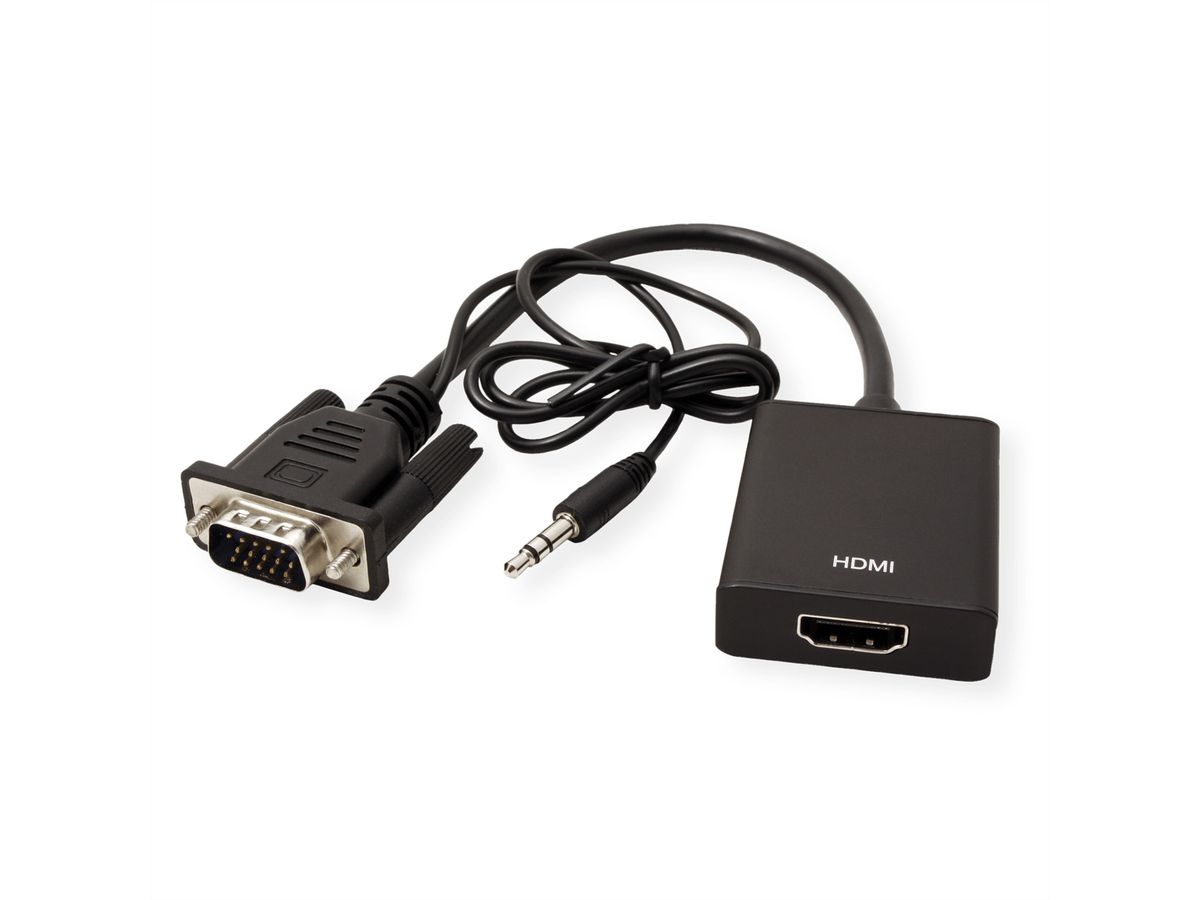 VALUE Adaptateur VGA+Audio vers HDMI, 0,15 m - SECOMP France