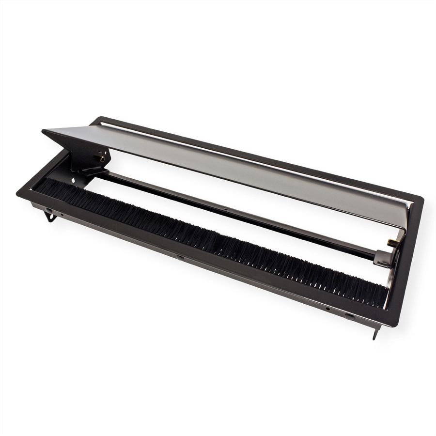BACHMANN CONI Cadre large 4 ports, RAL9005 laqué noir