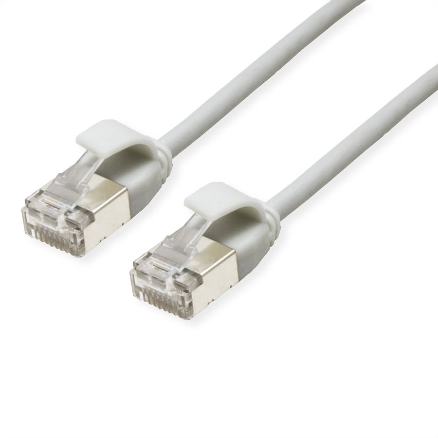 ROLINE Cordon DataCenter U/FTP Cat.6A (Classe EA), LSOH, slim, gris, 2 m
