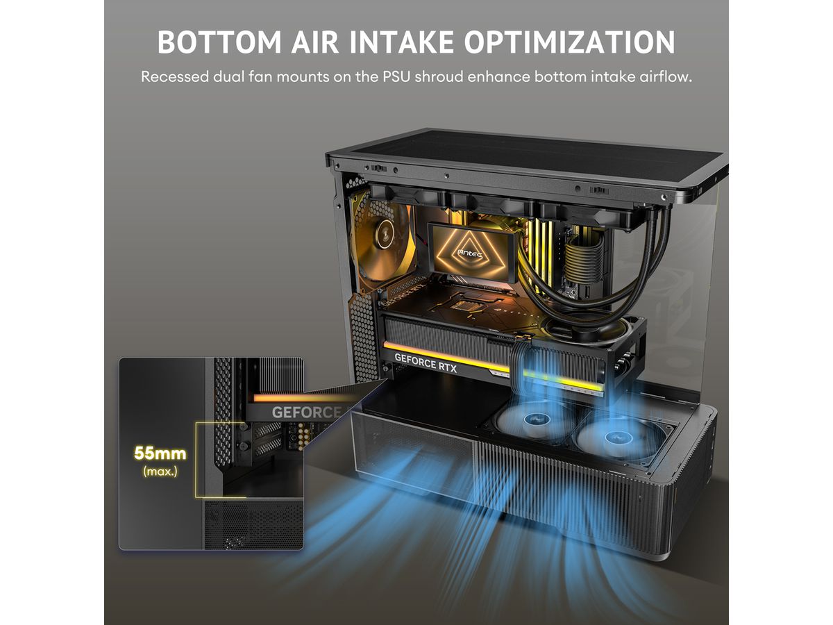 ANTEC Boîtier PC Constellation C6 Curve Air, format ATX Midi Tower, noir