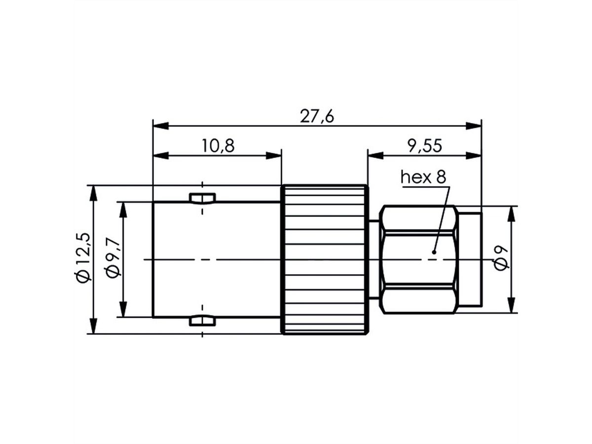 TELEGÄRTNER Adaptateur prise BNC / prise SMA