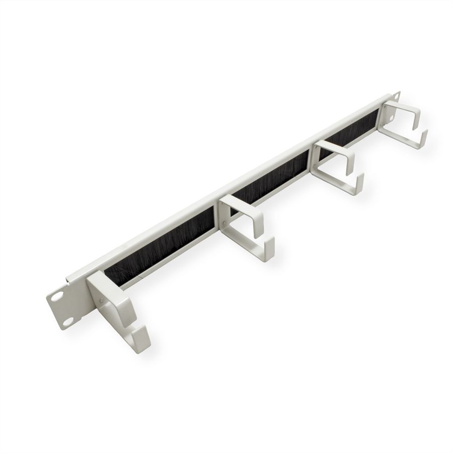 ROLINE Passe-câbles 19" 1UH, 4 étriers et brosse, gris
