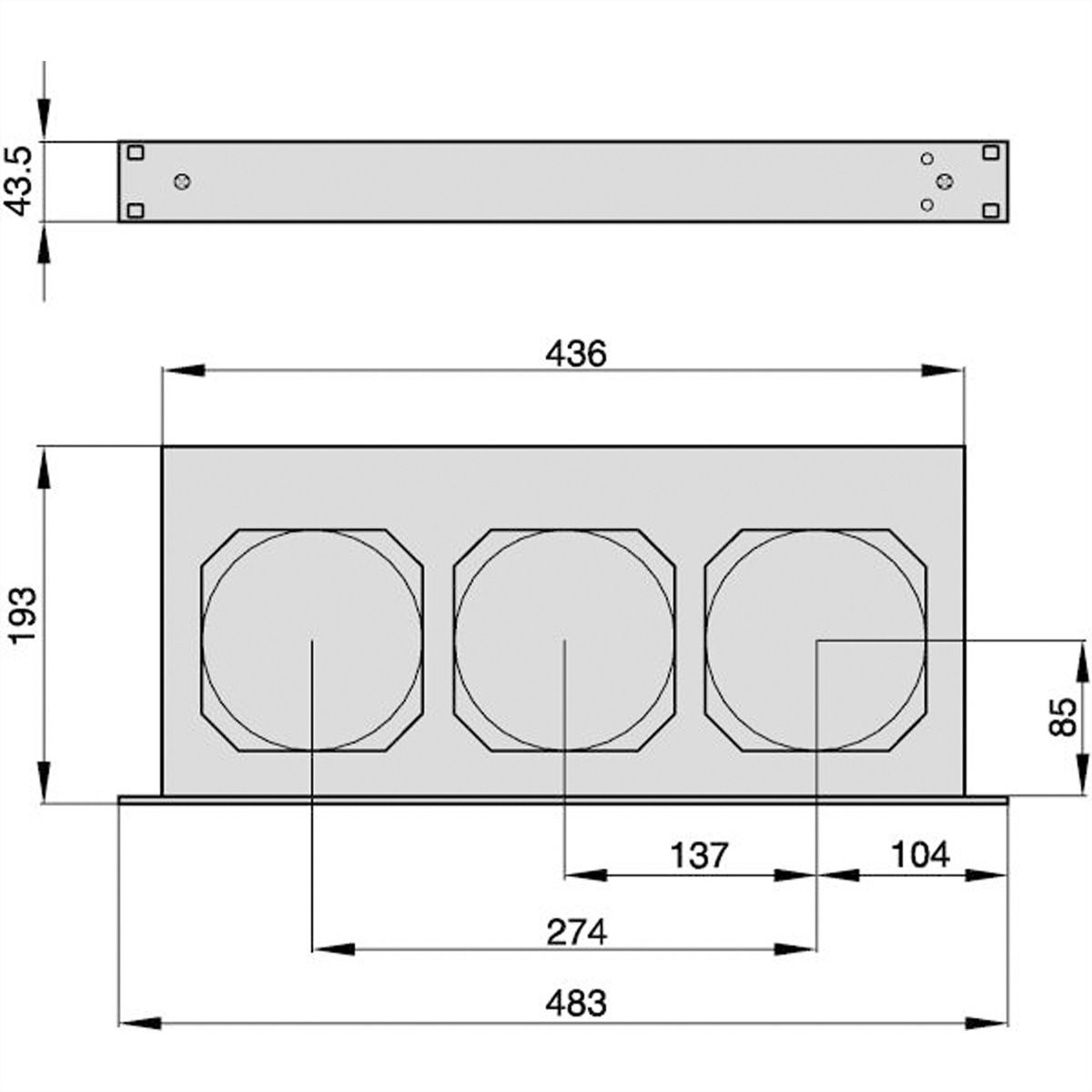 Unité de ventilation 19'' SCHROFF, 1 U, Contrôle et surveillance de la vitesse, 3 ventilateurs, 24 VDC