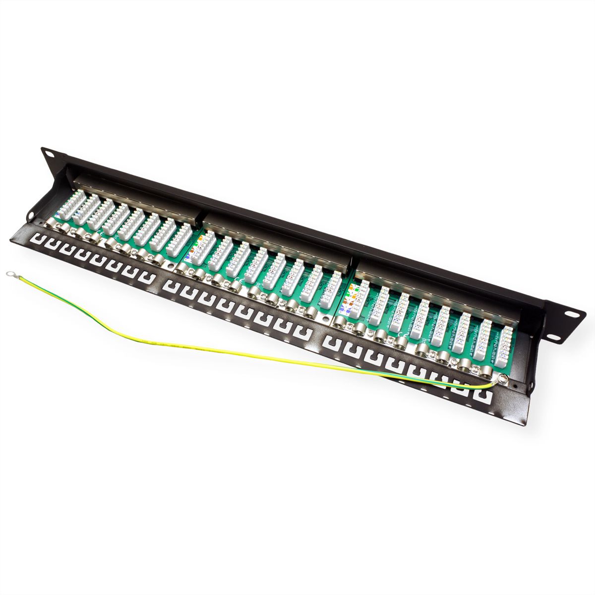 VALUE Panneau de brassage Cat.6A (Classe EA) 19", 24 ports, blindé, noir