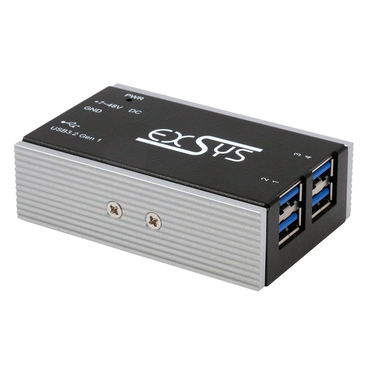 EXSYS EX-1181HMS-WT Petit hub métallique USB 3.2 Gen 1 à 4 ports