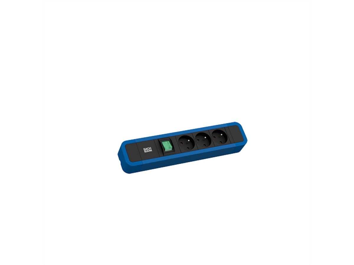 BACHMANN PRIMO 2 3xUTE 1xinterrupteur 2,0m CEE7/7 RAL5010