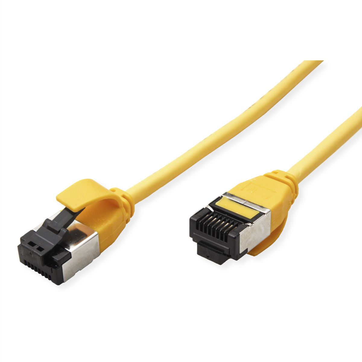 ROLINE Cordon Cat.8 (Classe I) U/FTP, Slim, fils tressés, LSOH, jaune, 0,3 m