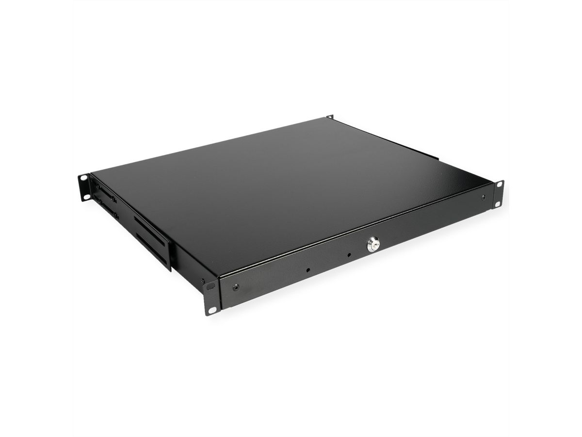 ROLINE 19" Tiroir pour clavier 1U, 400P verrouillable noir