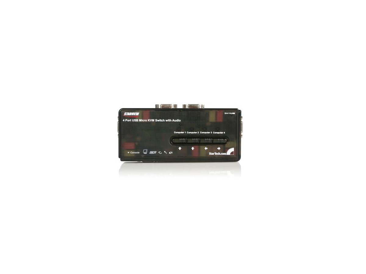 StarTech.com Kit commutateur noir KVM USB 4 ports avec audio et câbles