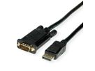 VALUE Câble DisplayPort-VGA, DP M - VGA M, noir, 2 m