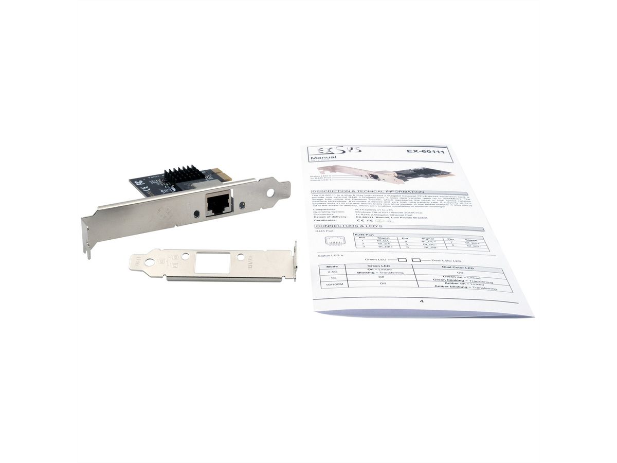 EXSYS EX-60111 Carte PCIe 1 port 2.5Gigabit