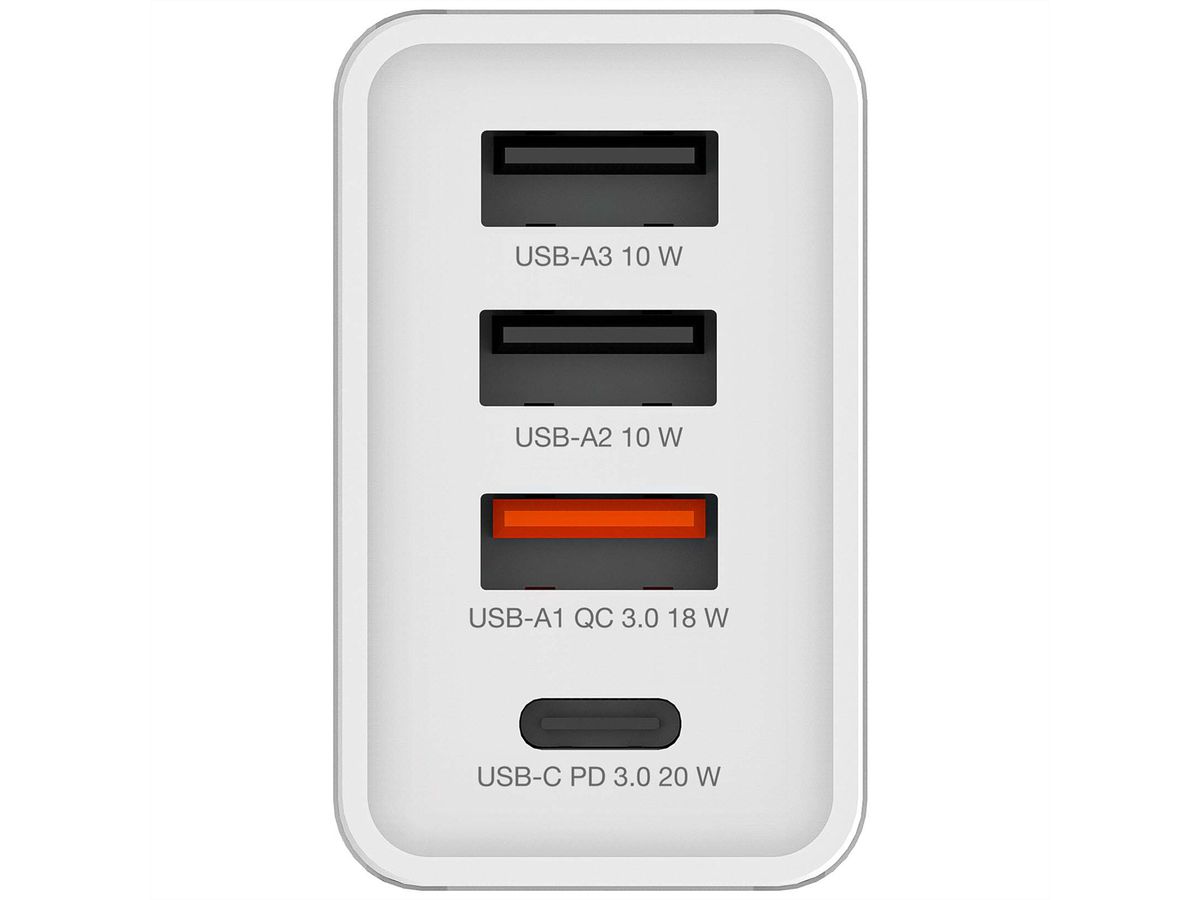 VERBATIM Chargeur USB mural 4 ports 30 W blanc