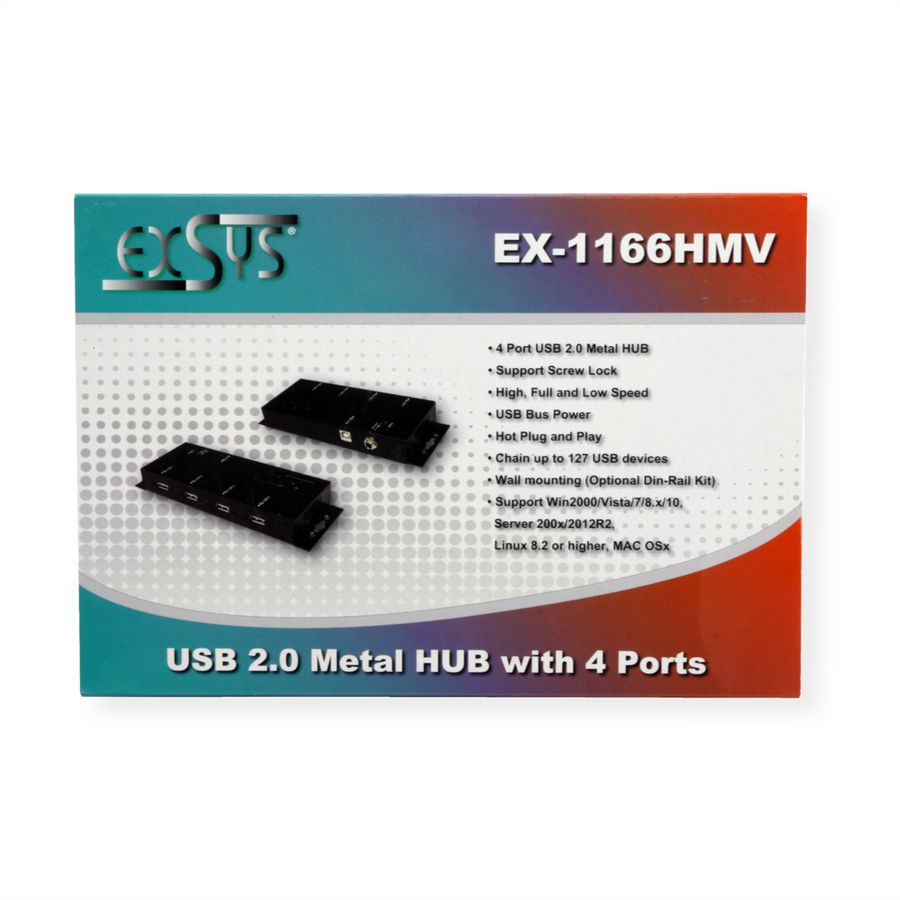 EXSYS EX-1166HMV Hub métal externe USB 2.0 vissable