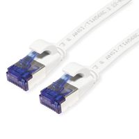 Cordon VALUE Cat.6A (Classe EA) F/UTP confectionné, plat, blanc, 0,5 m