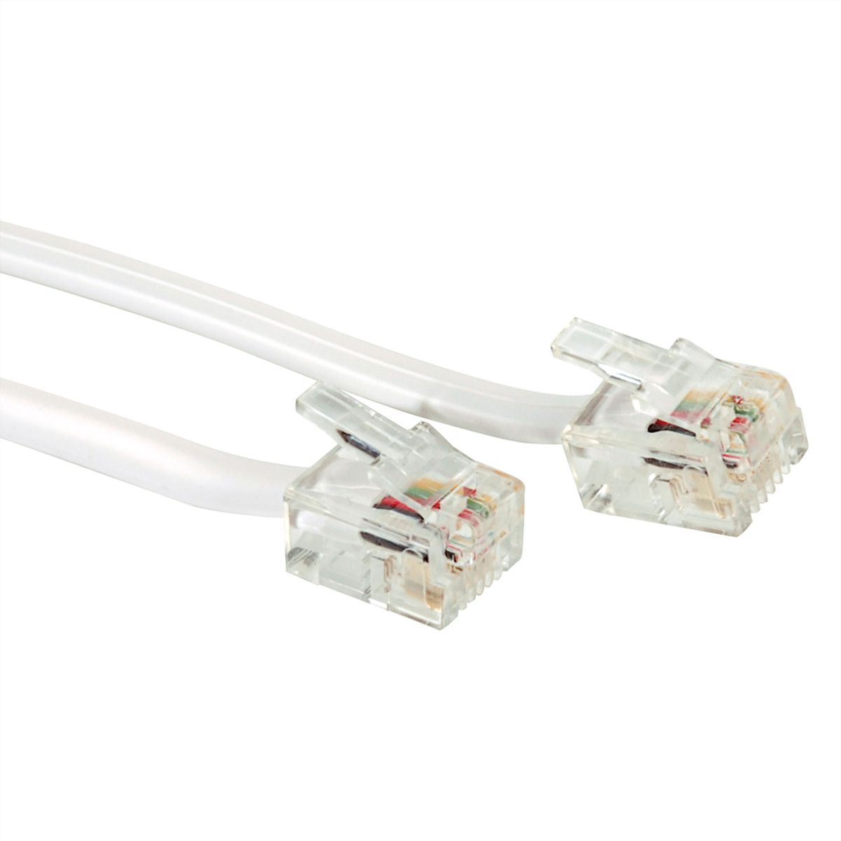 Câble RJ11 6 pôles, 4 contacts, blanc, 6 m