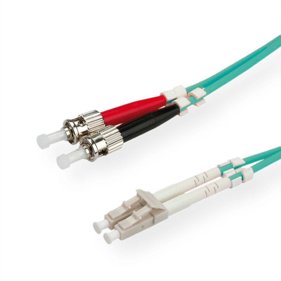ROLINE Câble FO 50/125µm, LC/ST, OM3, turquoise, 1 m