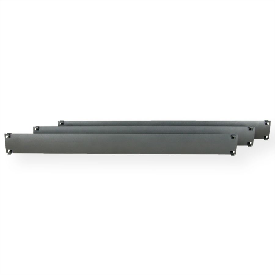 Caches plastiques 19" 1 UH, RAL 7016 gris anthracite, 10 pièces