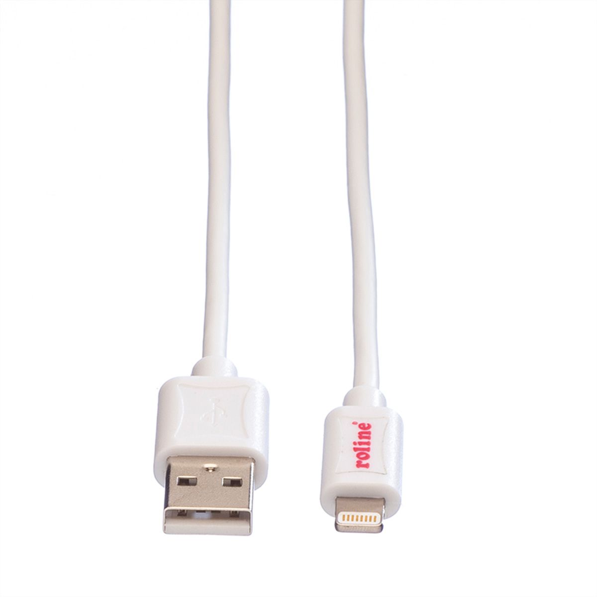 ROLINE Câble de charge et synchronisation pour appareils à connecteur 8pin, blanc, 1,8 m
