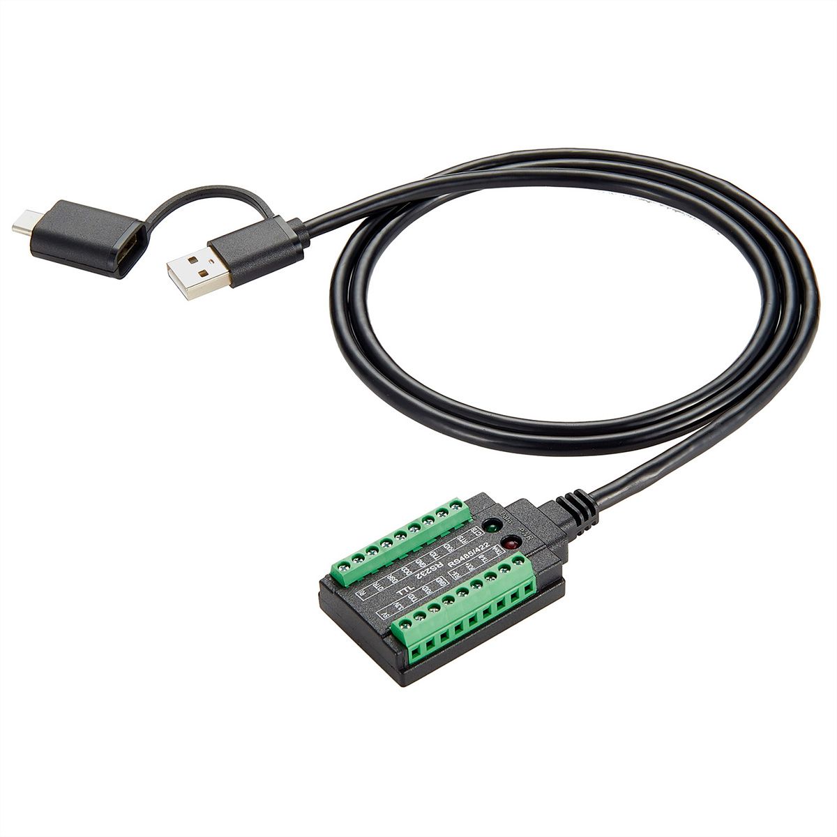 EXSYS EX-13003 Câble USB vers série 1S RS-232/422/485/TTL, bloc terminal, 1.0 m (chipset FTDI)