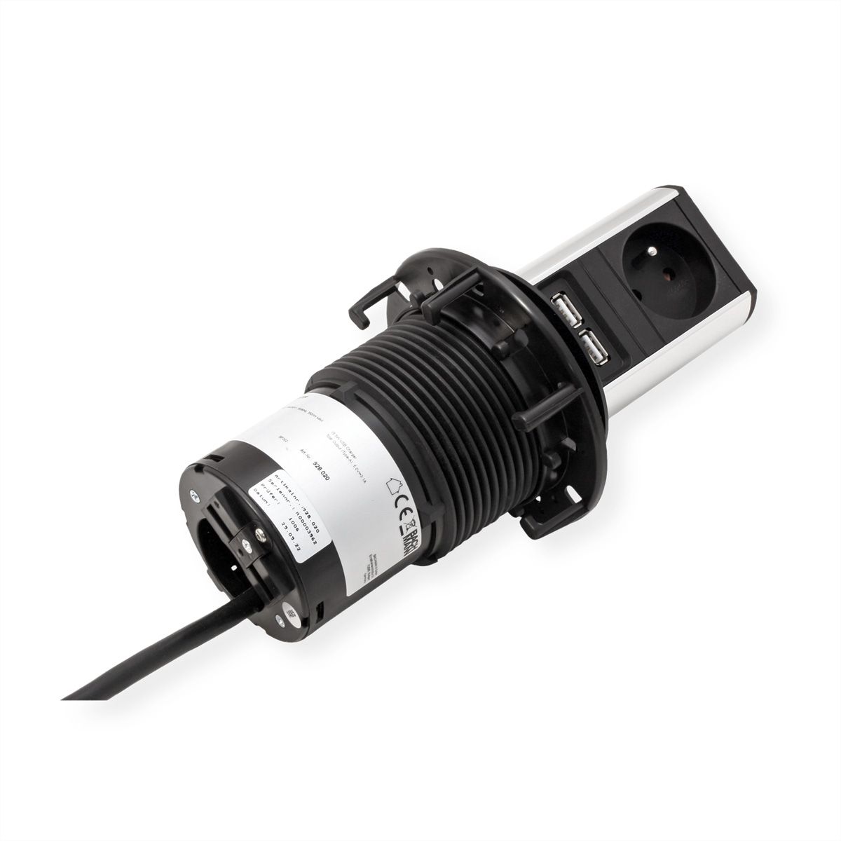 BACHMANN ELEVATOR 1xUTE 1xUSB Charger 2,0m CEE7/7