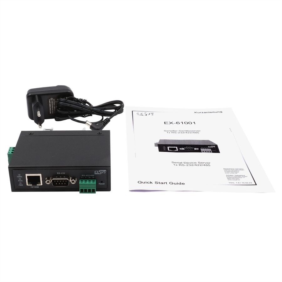 EXSYS EX-61001 Ethernet vers 1x RS-232/422/485