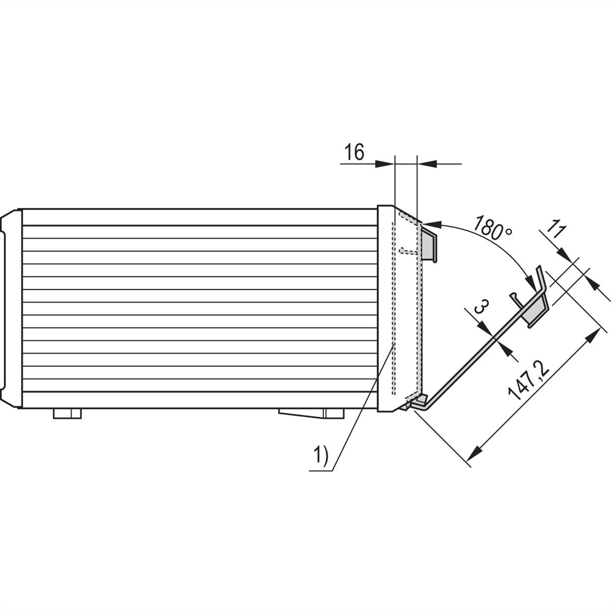SCHROFF PropacPRO Capot avant, à charnière inférieure, 3 U, 84 HP