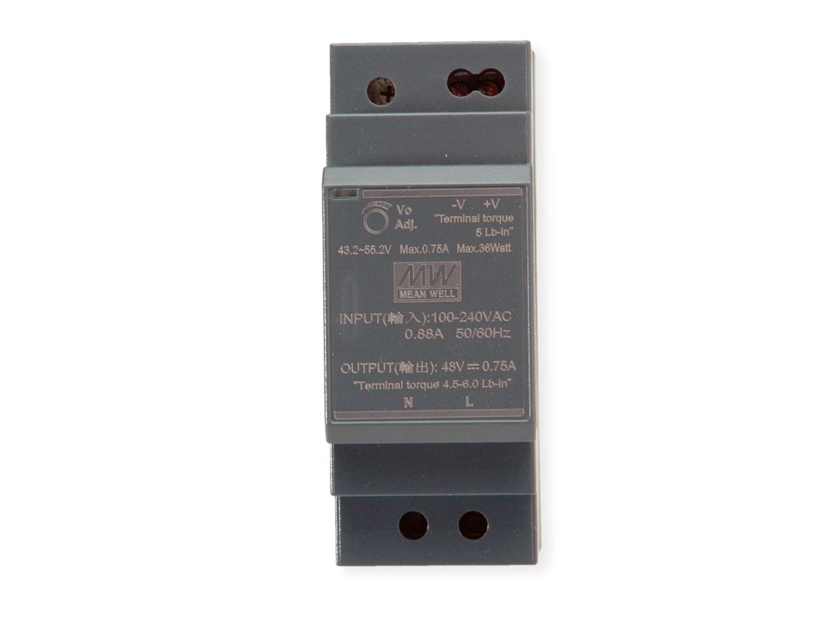 MEAN WELL HDR-30-48 Bloc d'alimentation sur rail DIN 30 W 48 V CC