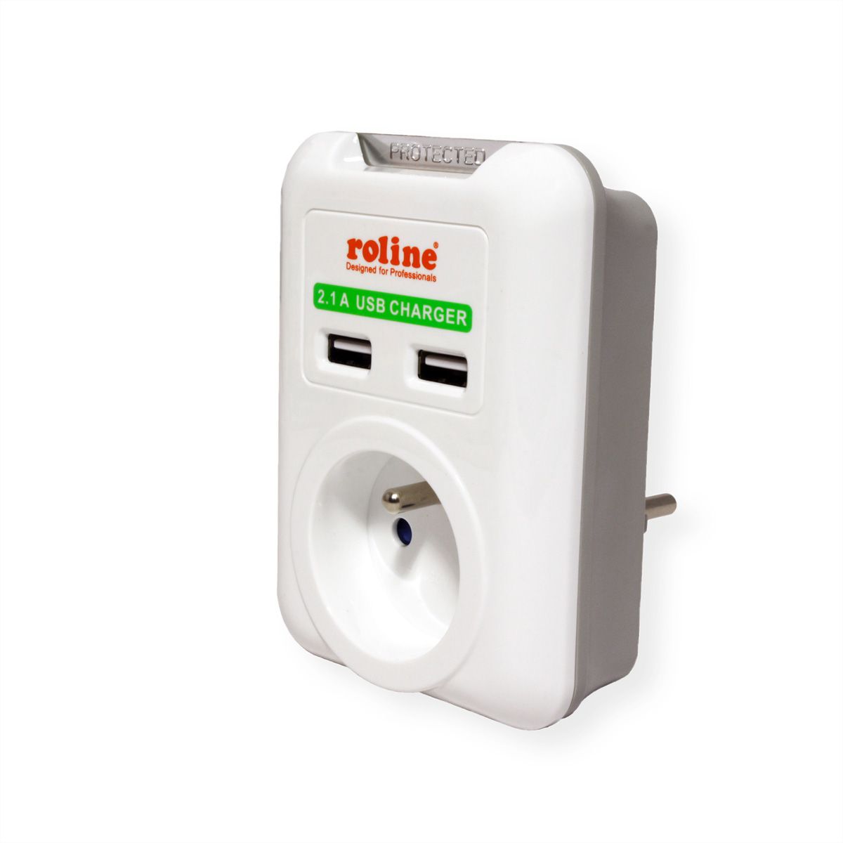 ROLINE Prise de courant avec chargeur USB, version UTE