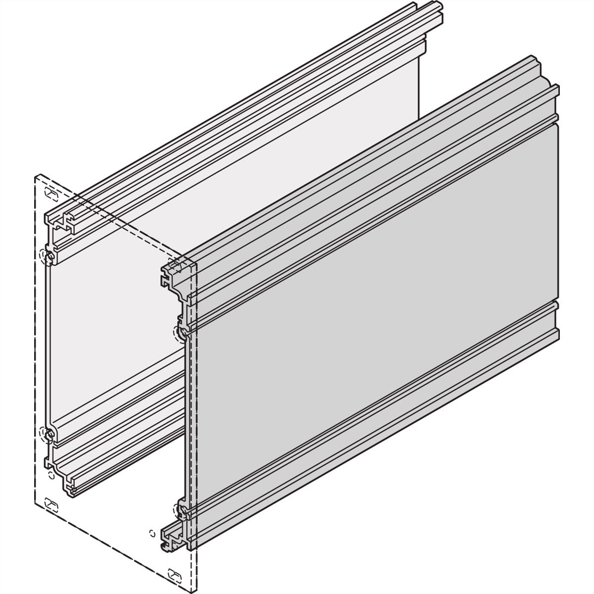 Cadre SCHROFF, type unité enfichable, panneau latéral extrudé, 6 U, 220 mm, droite