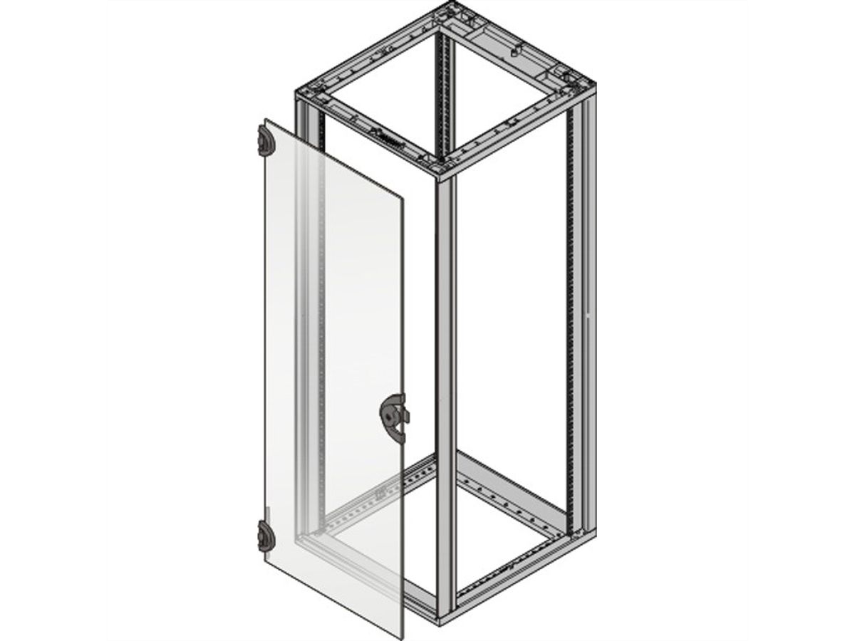 SCHROFF Novastar, porte en verre, angle d'ouverture 180°, 16 U 553W