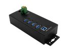 EXSYS EX-1505HMVS Hub métallique USB 3.2 Gen 1 à 4 ports, avec alimentation 3,0 A sur 4 ports