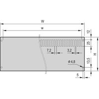 SCHROFF PropacPRO Panneau arrière, pleine largeur, non blindé, sans perforation, 6 U, 84 HP