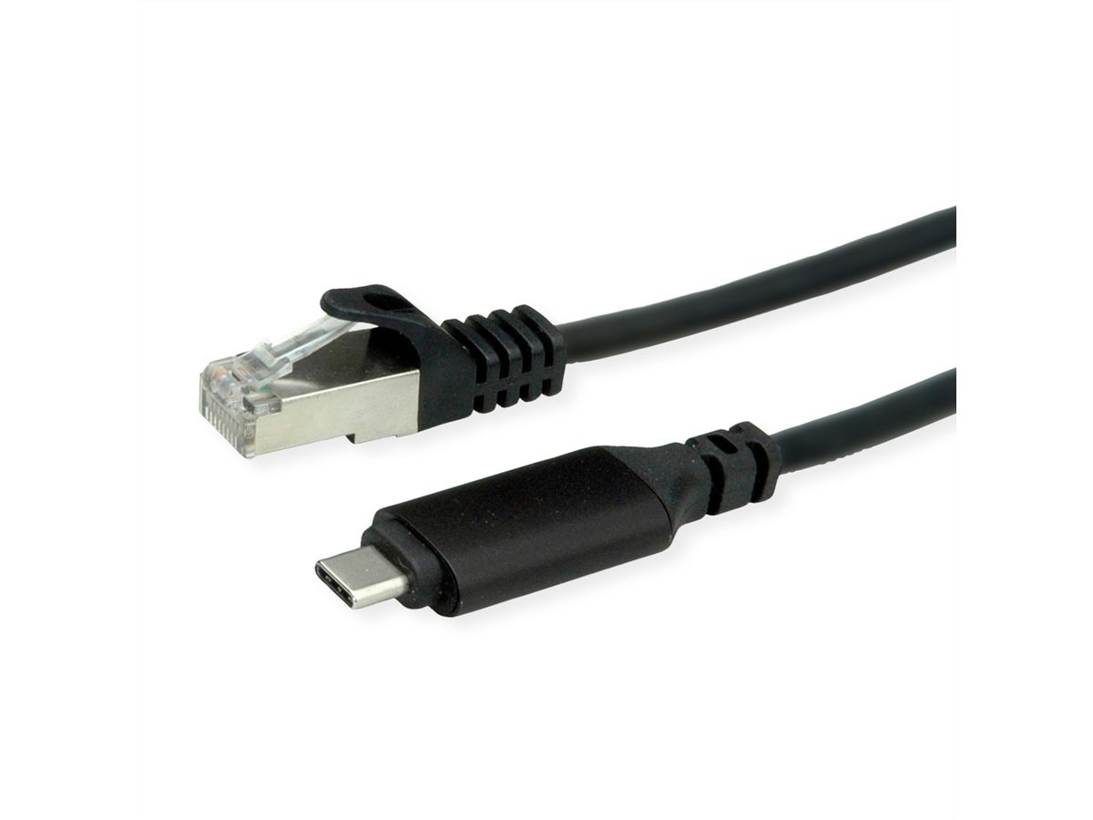 ROLINE Câble convertisseur USB 3.2 Gen 2 type C - Gigabit Ethernet, noir, 1,5 m