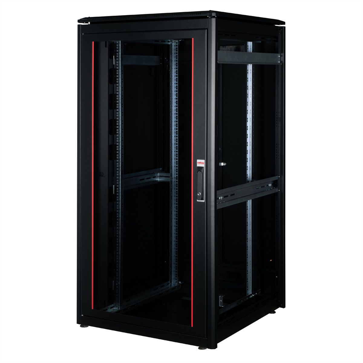 ROLINE 19" Baie réseau Pro 32U, 800x800 LxP Porte verre noir