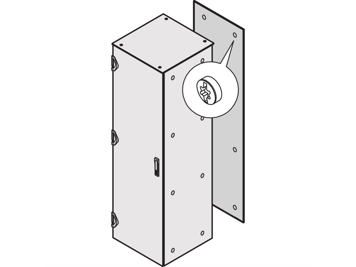SCHROFF Varistar EMC et IP 55 Panneau arrière, vissé, RAL 7035, 1800H 600W
