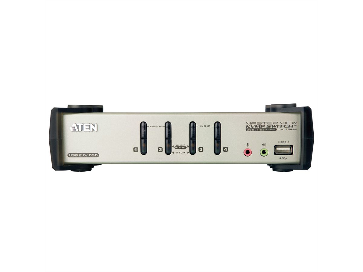 ATEN CS1734B Switch KVM VGA, PS/2-USB, Audio, Hub USB, 4 ports