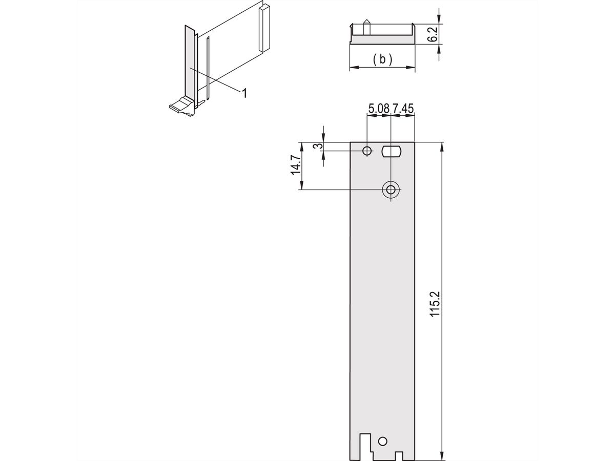 SCHROFF Plug-In Unit, face avant profilé en U, pour IEL, IET, poignée type 2, blindable, 3 U, 4 CV, rear I/O, 2.5 mm, Al, anodisé avant, conducteur arrière
