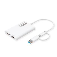 ROLINE Adaptateur Multi-DisplayLink USB type A+C - 2x HDMI, Multi-Stream 4K