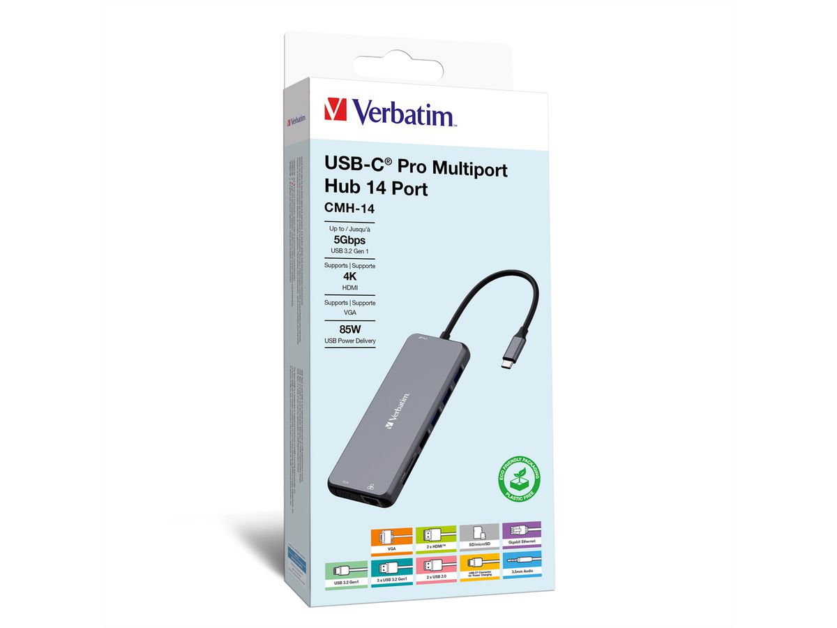 VERBATIM CMH-14 Hub Pro Multiports USB-C