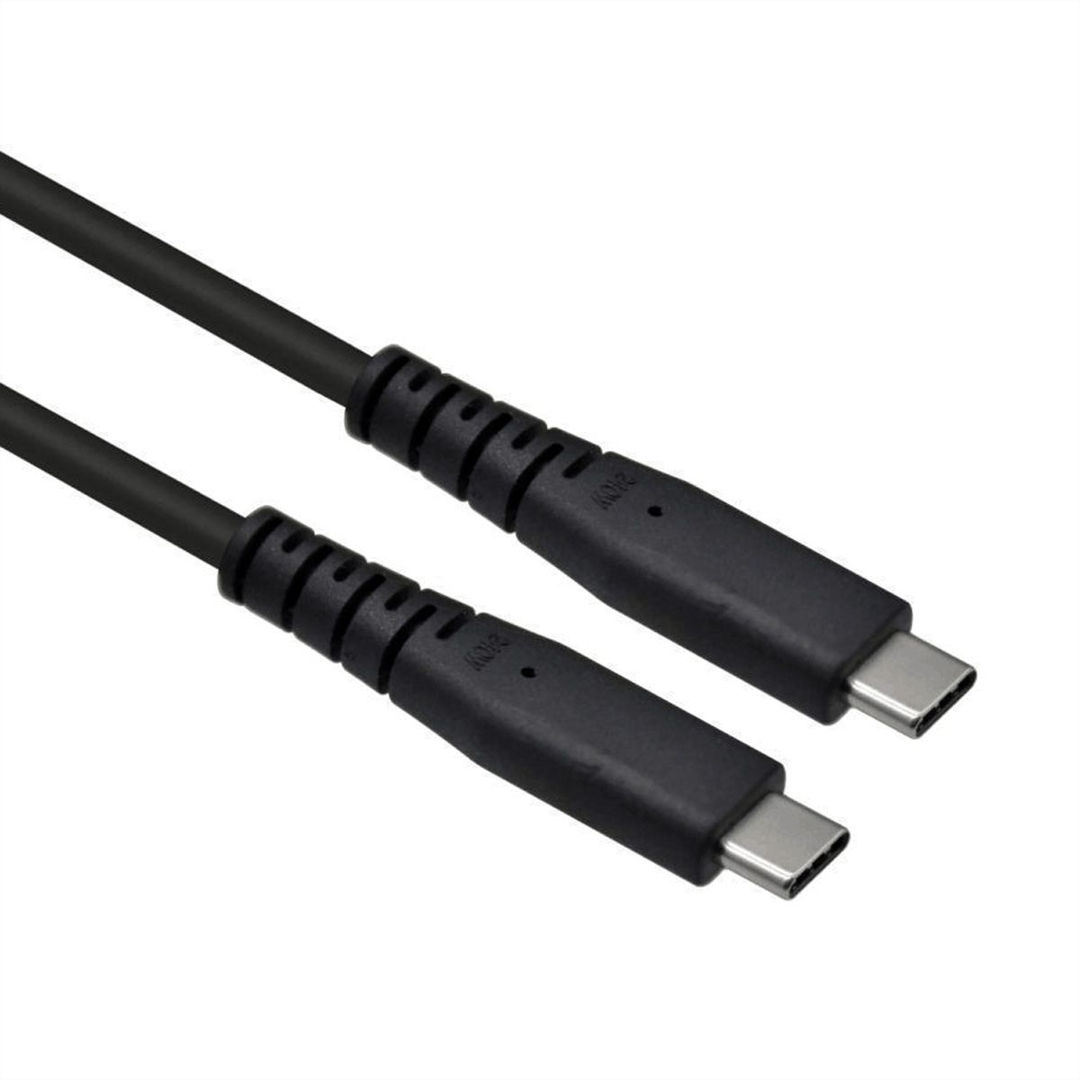 ROLINE Câble USB4 Gen3x2, C–C, M/M, 8K UHD-2, 80Gbit/s, 240W, noir, 0,5 m