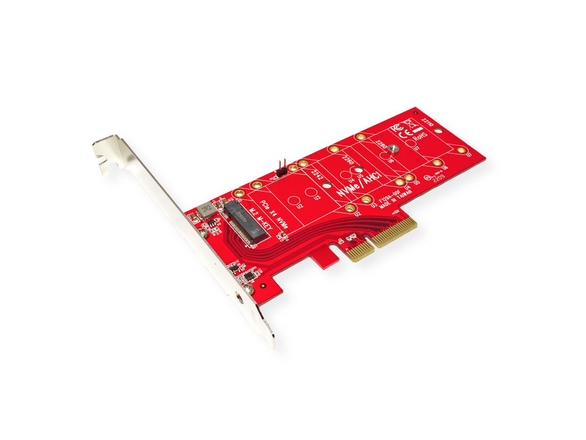 ROLINE PCIe Adaptateur, PCIe 4.0 x4 3.3V5A, pour PCIe-NVMe M.2 110mm SSD