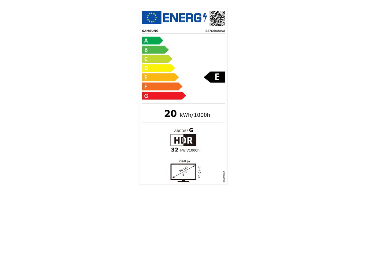 Samsung S60UD écran plat de PC 68,6 cm (27") 2560 x 1440 pixels Quad HD LCD Noir