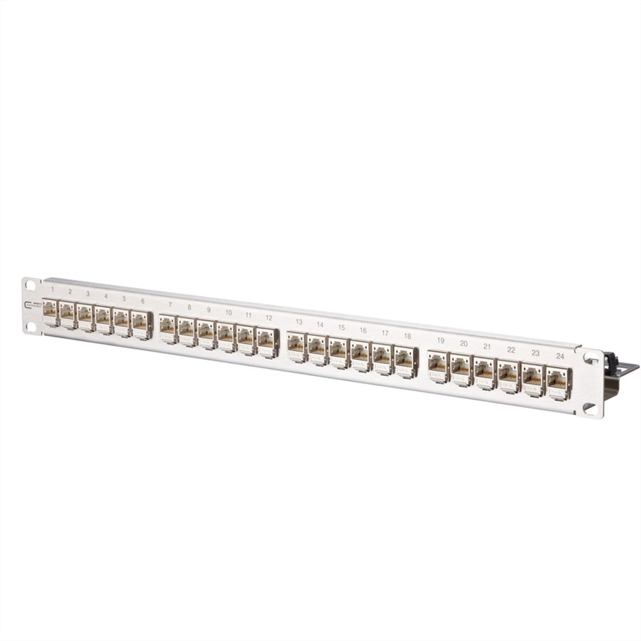 C6Amodul 24 ports 180°M 1UH acier inox, argent